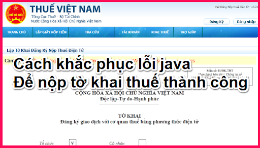 Hướng dẫn sửa máy tính không nộp tờ khai được